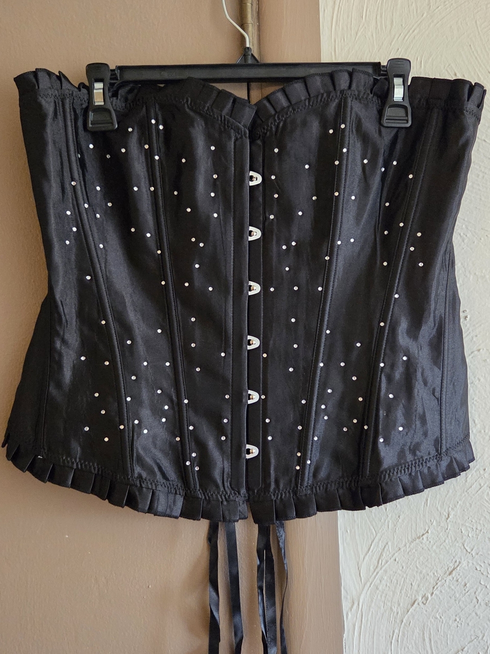 Black Rhinestone Corset Top 3XL